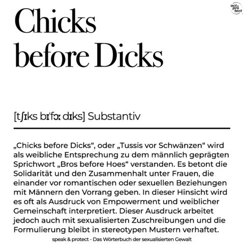 Chicks before Dicks