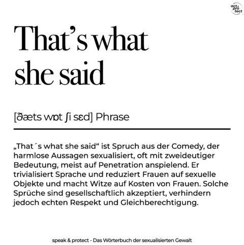 That's what she said