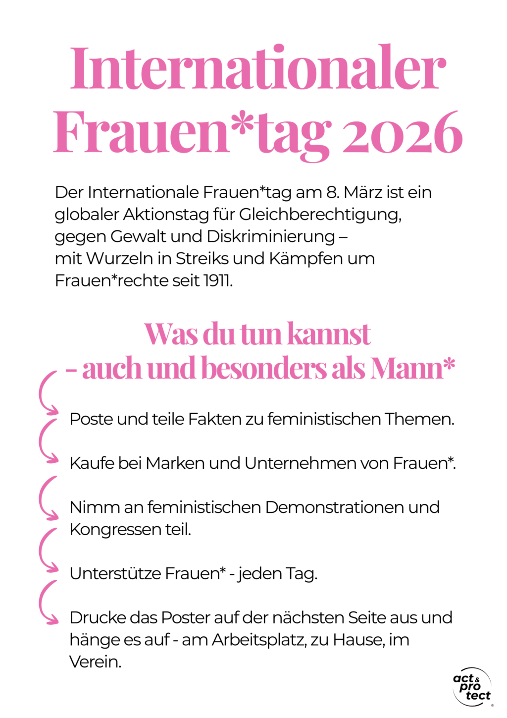 IWD 2026 . act & protect®