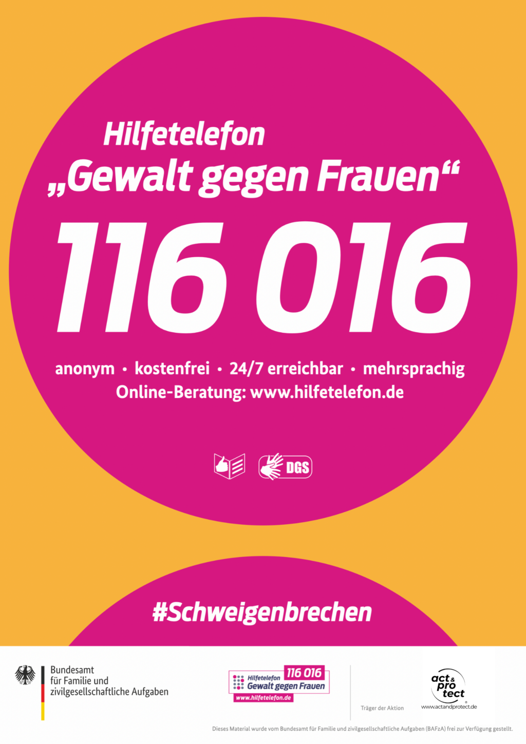 Poster Hilfestellen . act & protect®