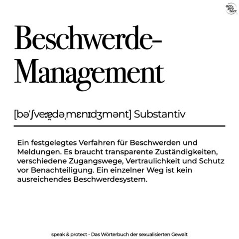 Beschwerde-Management