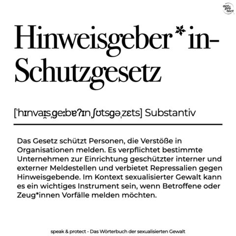 Hinweisgeber*inschutzgesetz